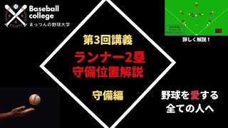 「ランナー2塁の守備位置を解説」世界一わかりやすい！【まっつんの野球大学】＃3