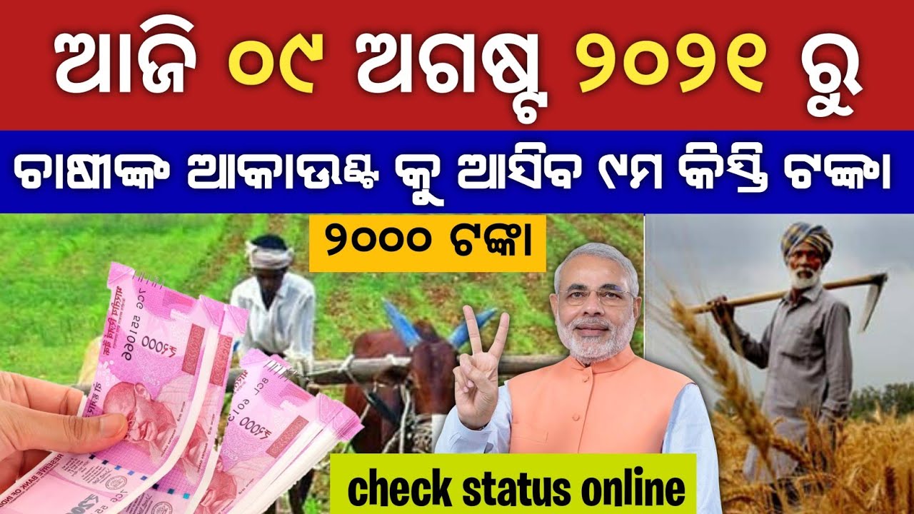 PM Kisan 9th Installment Date 2021 | PM Kisan Money Status Check Online 2021 | Odia
