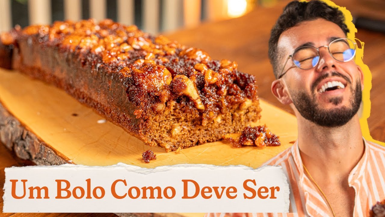 Bolo de Castanhas e Nozes Caramelizado