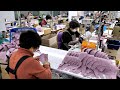 process of making a comfortable bra. Korean bra sewing factory