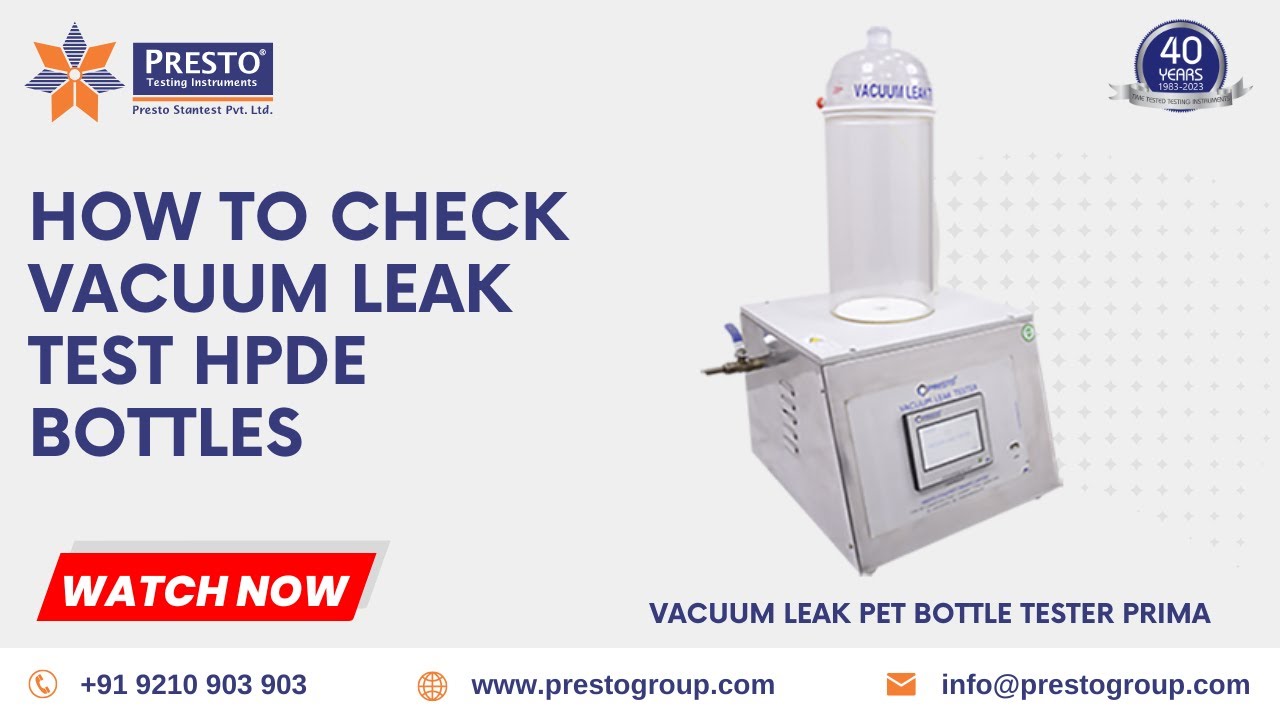 How to Check Vacuum Leak Test HPDE Bottles PRESTO YouTube