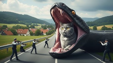 Brave Animal Rescue Team Successfully Rescued a Cat From a Giant Python