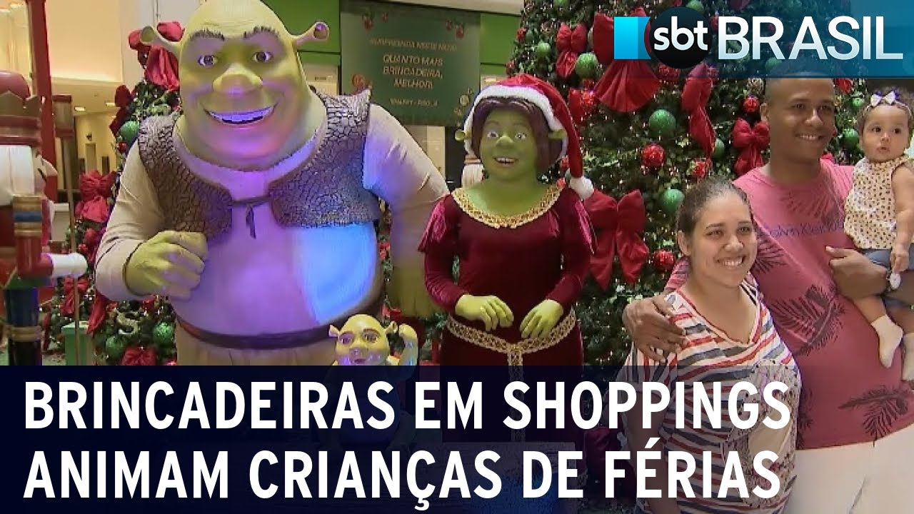 Shoppings trazem brincadeiras e decorações de Natal para crianças | SBT Brasil (01/12/23)