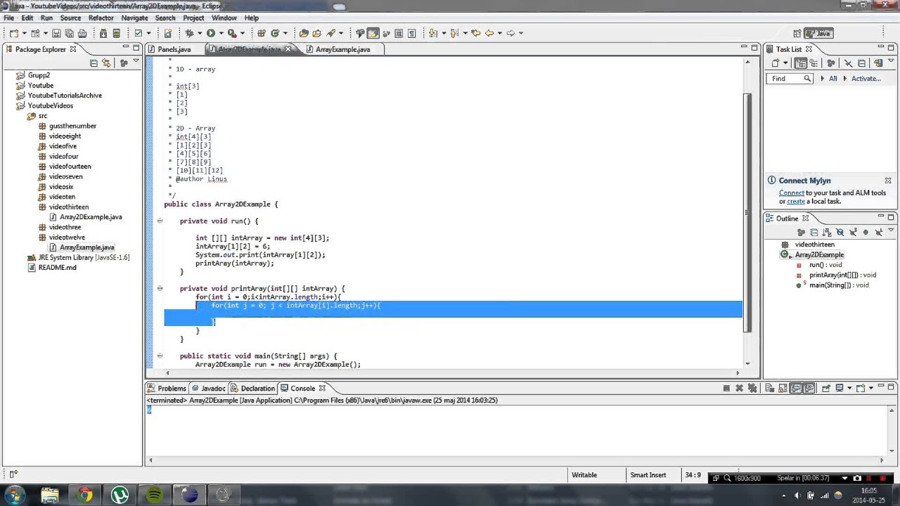 Java programming Video 13 2D Arrays YouTube Java programming Video 13 2D Arrays YouTube