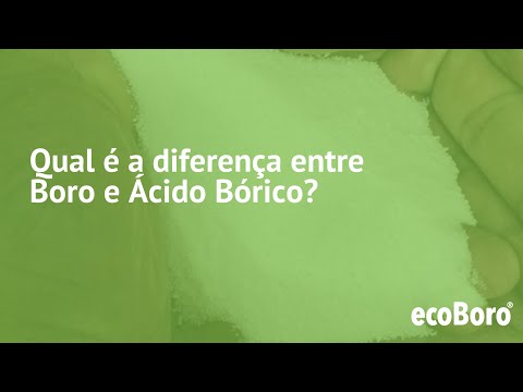 Vídeo: Qual é A Diferença Entre ácido Bórico E álcool Bórico