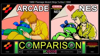 Teenage Mutant Ninja Turtles (Arcade vs NES) Side by Side Comparison - Dual Longplay