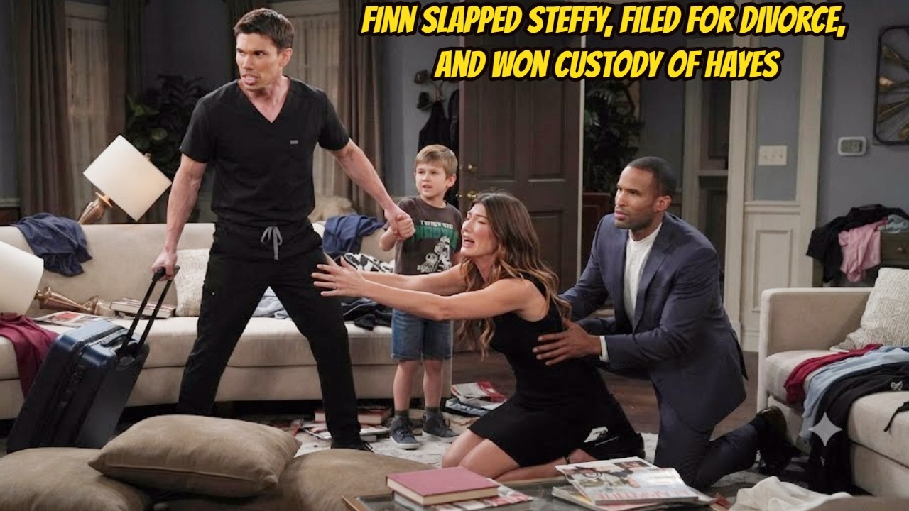 Finn slapped Steffy, filed for divorce, and won custody of Hayes after discovering her betrayal B&B