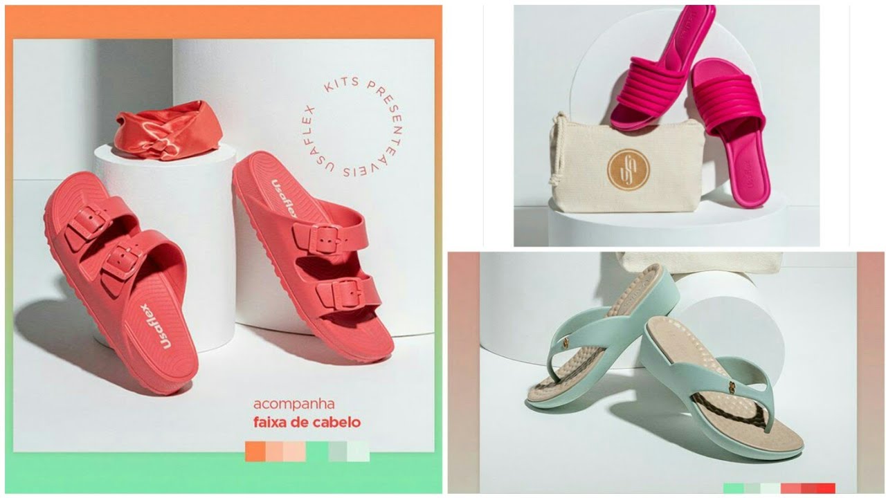 Alto Verão Usaflex 2021/Nova Coleção de Sapatos/Lançamentos e Tendências -  YouTube