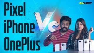 Pixel 9a vs OnePlus 13R vs iPhone 16e |  Best Base Flagship in 2025 Under 60K? | Exhibit Tech screenshot 2