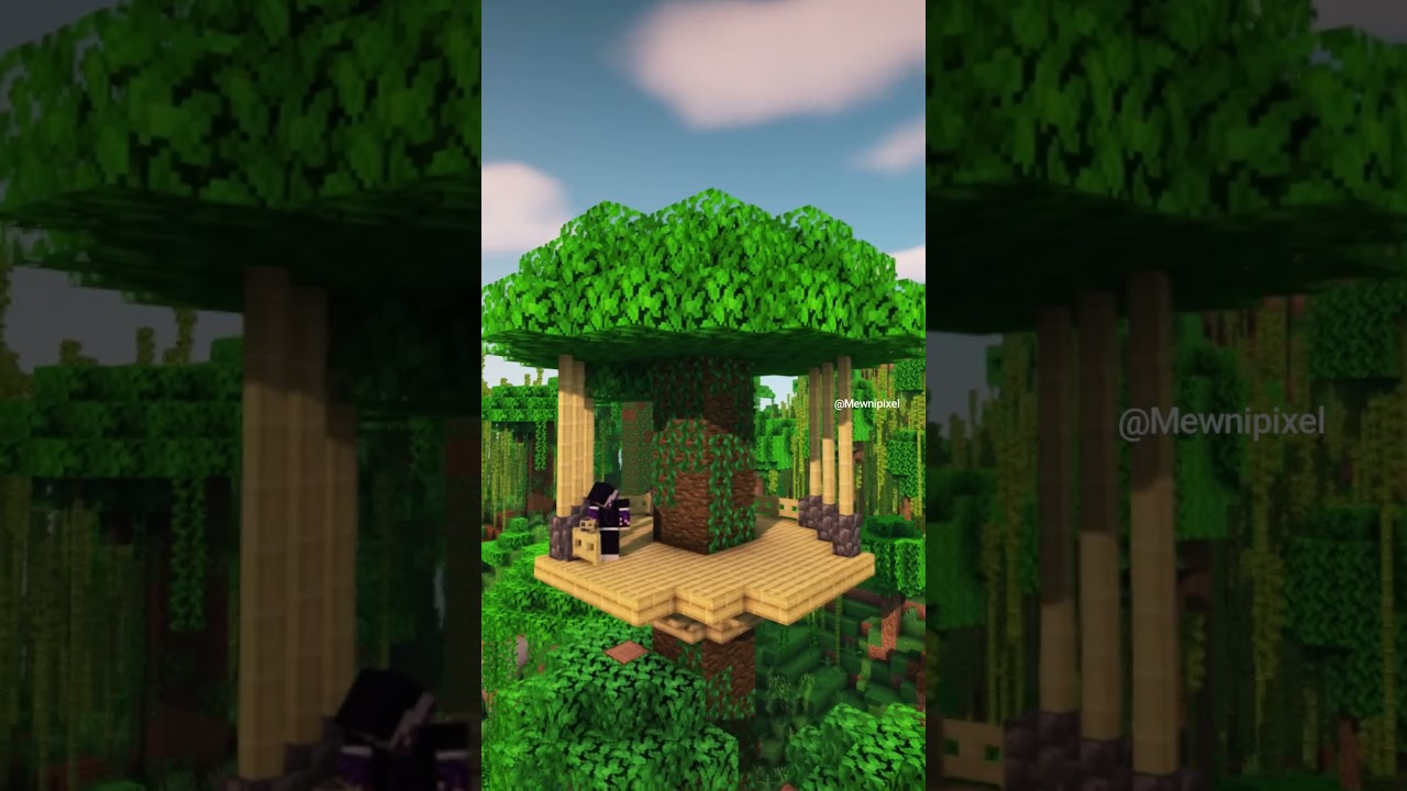 CASA DEL ÁRBOL DE CEREZO Tutorial  - Mewnipixel #minecraft