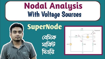 25. Nodal Analysis With Voltage Source ।। Super Node ।। Node Voltage Method ।।