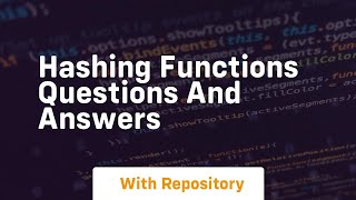 hashing functions questions and answers