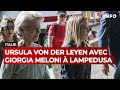 À Lampedusa, Meloni et Von der Leyen appellent à la solidarité européenne - RTBF Info