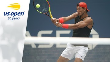 Rafael Nadal, Juan Martín del Potro, and Karolina Pliskova Practice at the 2018 US Open