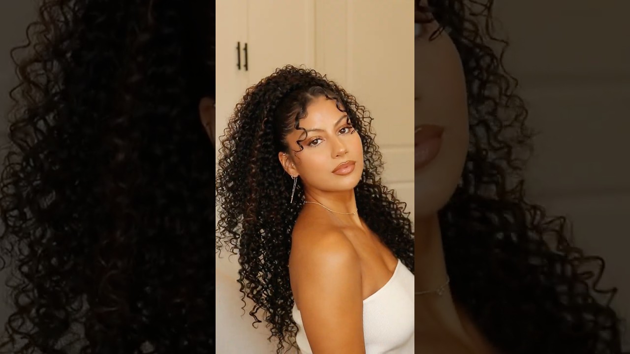 Curly Ponytail Drawstring Extension Tutorial! ➰