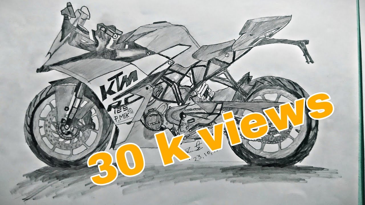 Ktm Rc 390 Cup Racing Motorcycle Ink Drawing And Watercolor, 53% Off