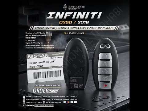 2019 Genuine Infiniti QX50 Smart Key Remote 5 Button w/ Start 433MHz KR5TXN1 285E3-5NA7A (OEM).