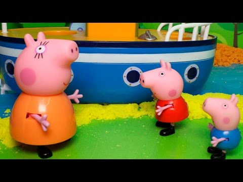 Видео про игрушки свинка Пеппа - Водяное чудовище.