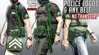 GTA 5 Online Get Police Logos + ANY belt NO TRANSFER After Patch 1.57 Clothing Glitches Not Modded