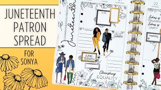 PLAN WITH ME | JUNETEENTH PATRON SPREAD FOR SONYA @rongrongdevoeillustration