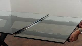 Contemporary Tempered Glass Extendable Leaves Dining Table