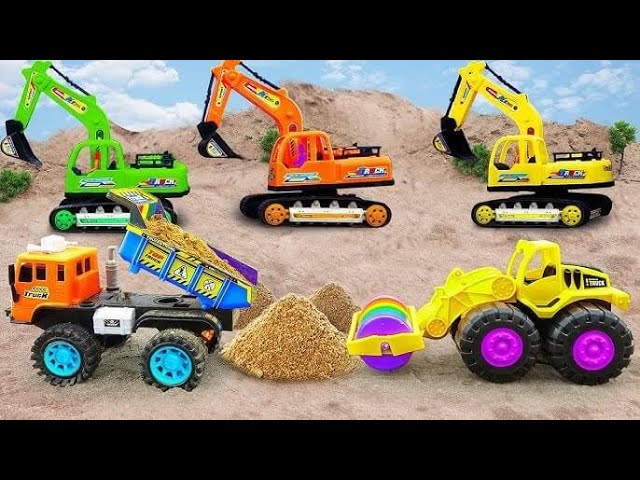 RANSPORTING CARS, AMBULANCE, POLICE CARS, FIRE TRUCK, MONSTER TRUCK OF COLORS! WITH TRUCKS kids