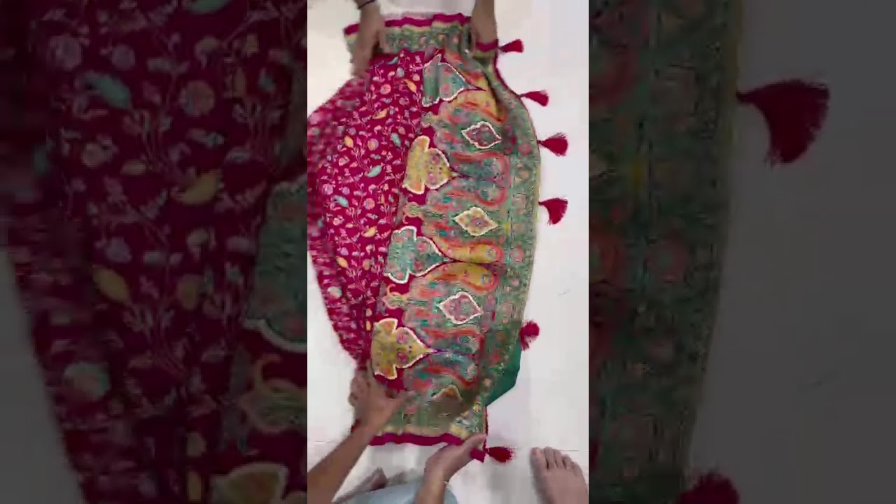 Soft Gaji Silk Kashmiri Kalamkari Pashmina Saree