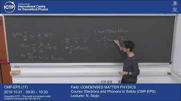 Electrons and Phonons in Solids (CMP-EPS) Lecture 17
