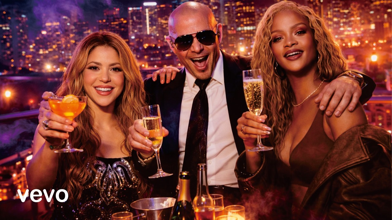 SHAKIRA x PITBULL x RIHANNA 🔥 Miami Rooftop Party | Official Music Video AI