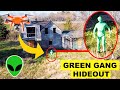 YOU WONT BELIEVE WHAT MY DRONE CAUGHT AT THIS SECRET HIDEOUT | GREEN GANG SECRET ALIEN HIDEOUT FOUND