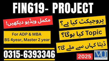 FIN619 Final Project Finance || Complete Guidelines || #fin619 #final #project #finance #2025 #vu
