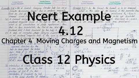 Ncert Example 4.12, Chapter 4, Moving Charges and Magnetism, Class 12 Physics