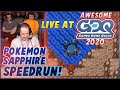 Pokemon sapphire speedrun live at awesome games done quick 2020 with commentary
