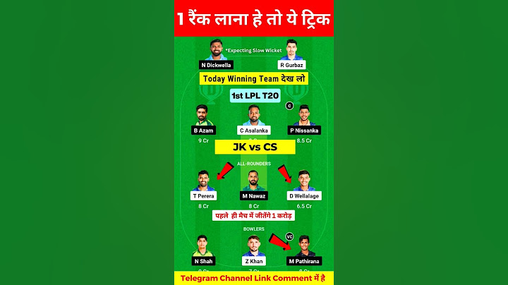 JK vs CS Dream11 Prediction | Jaffna Kings vs Colombo Strikers LPL 1st T20 Cricket Match Prediction