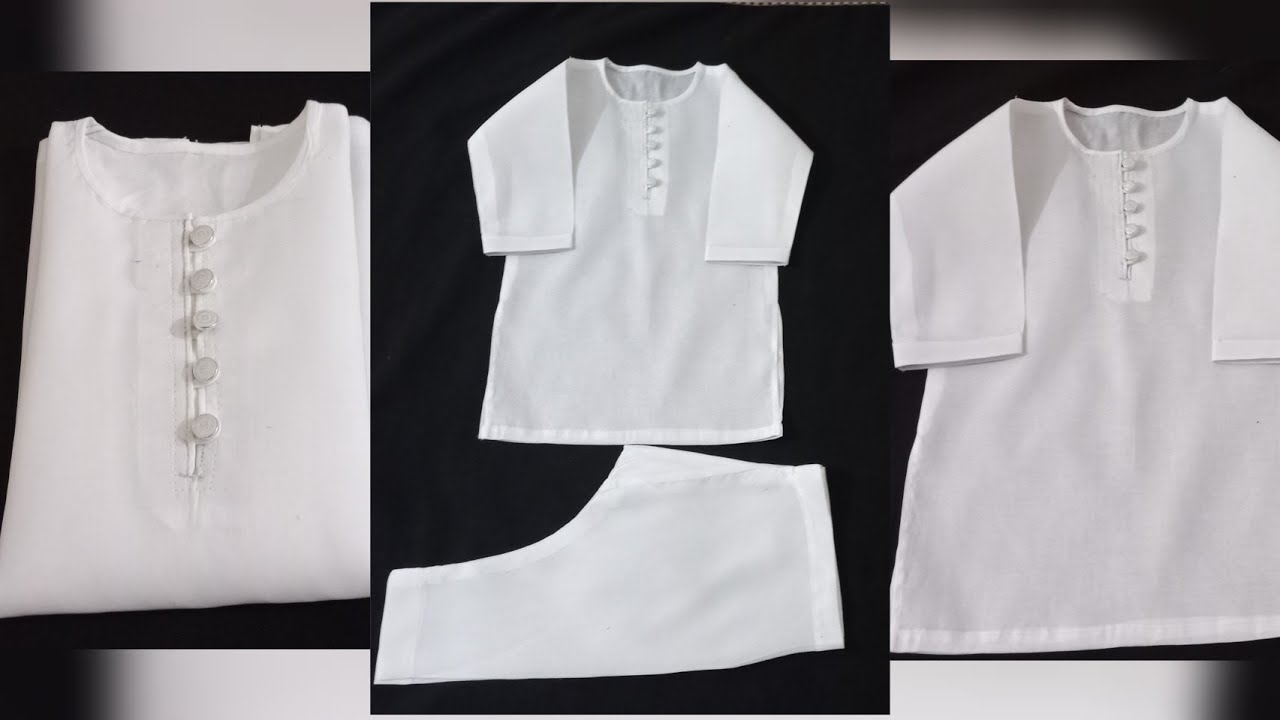 Baby boy kurta pajama shalwar kmeez cutting and stitchingFor