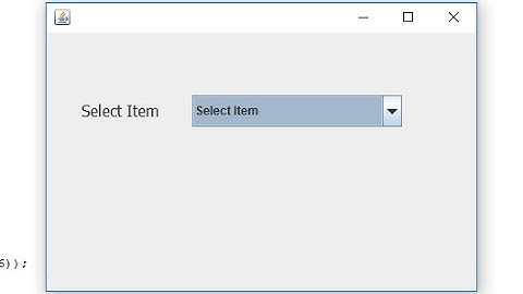 JComboBox - SetSelectedItem in Java Swing/SWT/AWT - Intact Abode