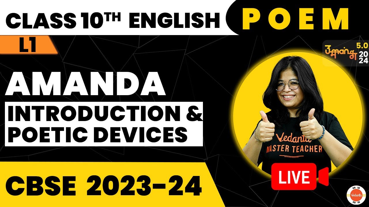 Introduction And Poetic Devices Of Amanda Class 10 CBSE Class 10 amanda-poetic-devices-class-10-english-poem-youtube
