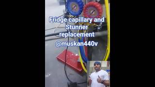 Fridge capillary and Stunner replacement #freezer #freezer #fridgerepair #gascharging #hvac #split