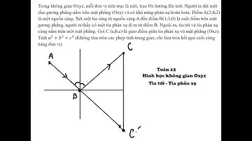 Toán 12: Tia tới - tia phản xạ: Trong không gian Oxyz, mỗi đơn vị trên trục là mét, trục Oz hướng