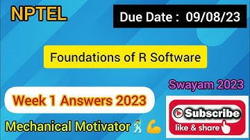 Foundations of R Software | Week 1 Quiz | Assignment 1 Solution | NPTEL | SWAYAM 2023