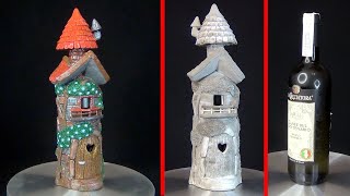 DIY Amazing Fairy House using Bottle and Lipka | Bottle decor | Glass bottle art