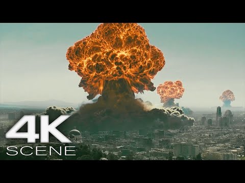 Nuclear Explosions Demolish City (2024) 4K Scene 