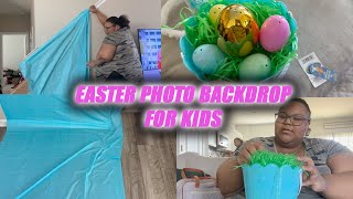 HOW I CREATED A EASTER BACKDROP FOR IN- HOME PHOTOS| PRISSY P| EASTER 2024