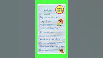 10 Lines On Rainy Season in English/Essay On Rainy Season in English/Rainy Season in English