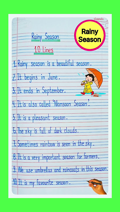 10 Lines On Rainy Season in English/Essay On Rainy Season in English/Rainy Season in English