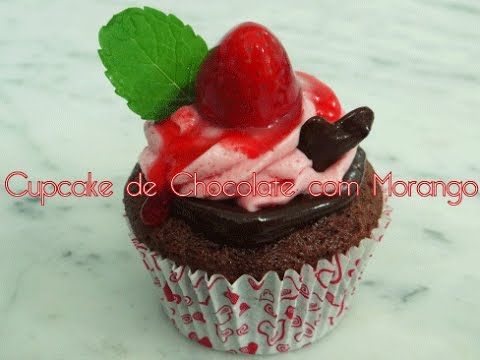 CUPCAKE DE MORANGO COM CHOCOLATE - DIADOSNAMORADOS - POR BEM VINDOS À COZINHA - RECEITA 26