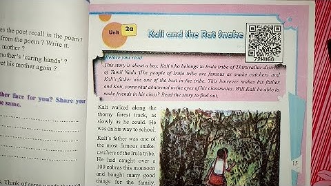 Class 8 English Unit 2a  Kali and The Rat Snake meaning (हिन्दी में) JCERT