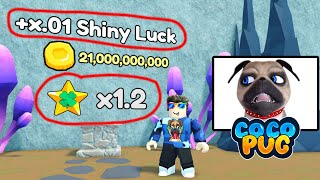 Upgrading My Shiny Luck To 1.2X In Roblox Collect All Pets!