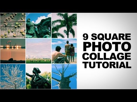 How to create a  Square Photo Collage in Photoshop Tutorial