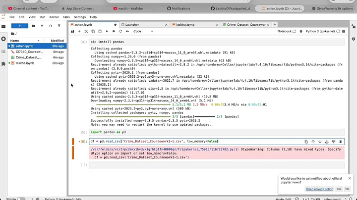 DtypeWarning: Columns have mixed types. Specify dtype option on import or set low_memory=False